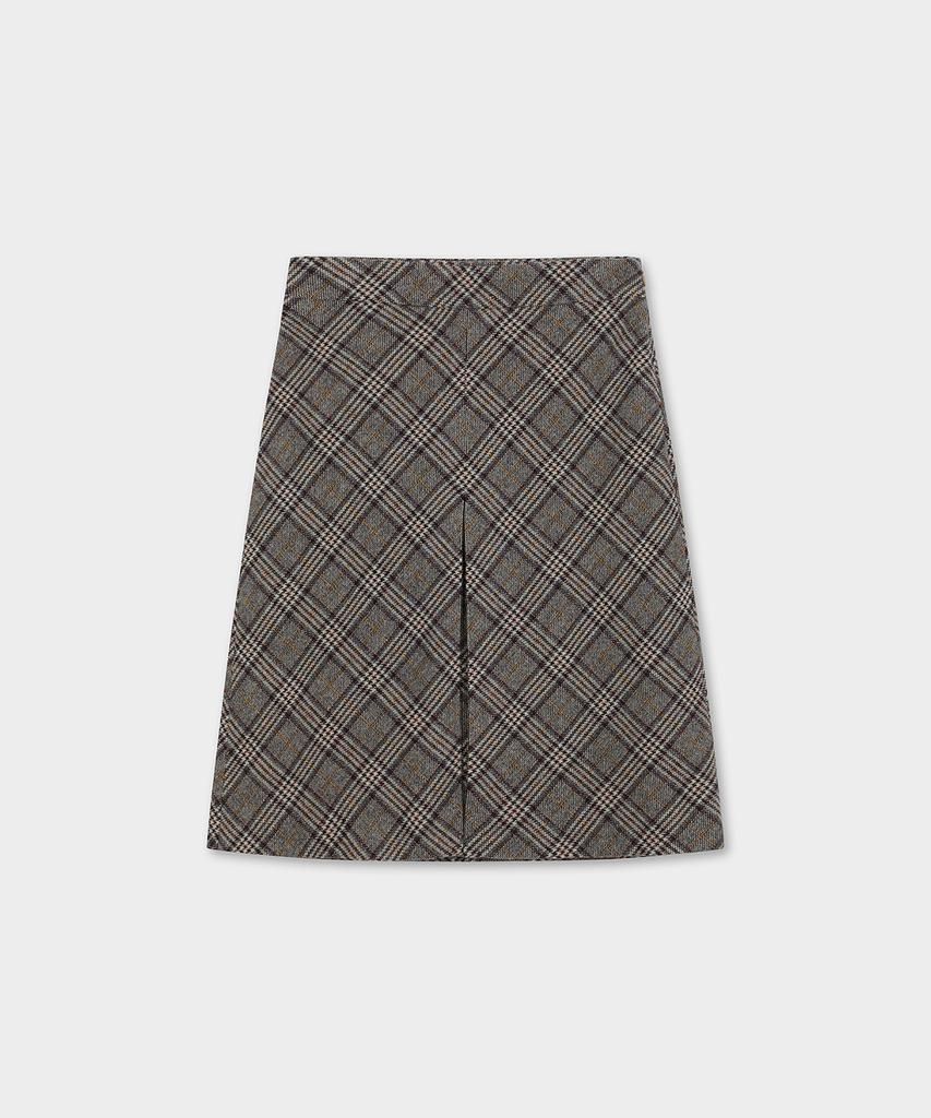 Brooks Brothers Lambswool Check Skirt (Beige) (Bbkzwm3839Zef)