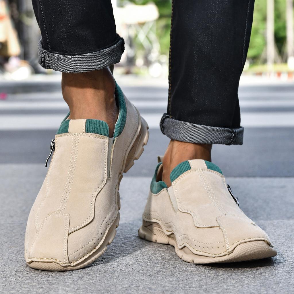 Популярная мужская обувь 2025 года весна и осень ручной работы уличная спортивная повседневная обувь мужская на плоской подошве закрывающая ногу обувь для вождения