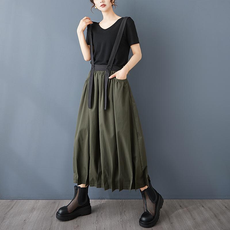 Dimanaf 2025 Новая весна лето Большие размеры женские юбки винтажные однотонные эластичные плиссированные поясные юбки свободные с высокой талией