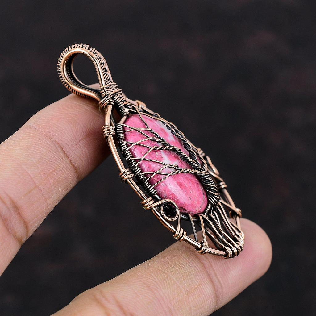 Tree Of Life Thulite Pendant Copper Wire Wrapped Pendant Thulite Jewelry Gemstone Pendant Copper Wire Jewelry Handmade Pendant Wedding Gift