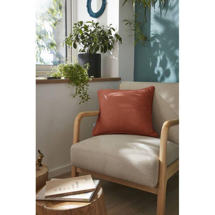 Coussin déhoussable avec passepoil "Gaïa" 45 x 45 cm "Gaze de Coton" l'Effet Papillon