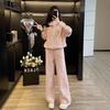 Женский жаккардовый повседневный спортивный костюм: Комплект из двух предметов: толстовка и брюки широкого кроя для осени/зимы 2025.
