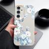 Матовый чехол для телефона с цветочным узором и текстурой из кожи для Samsung S25 Ultra S24 FE S23 S22 A36 A56 A16 A55 A26 A15 A35, тонкий противоударный мягкий чехол-накладка из ТПУ