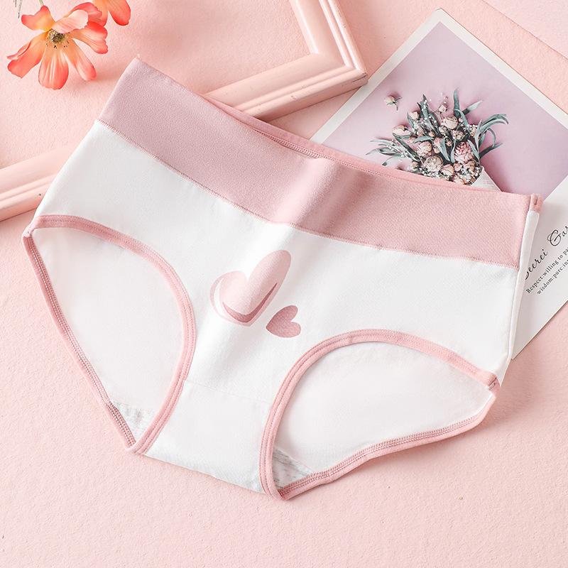 High Waisted Pure Cotton Cute Underwear Printed Japanese Women's Tight and Breathable Briefs