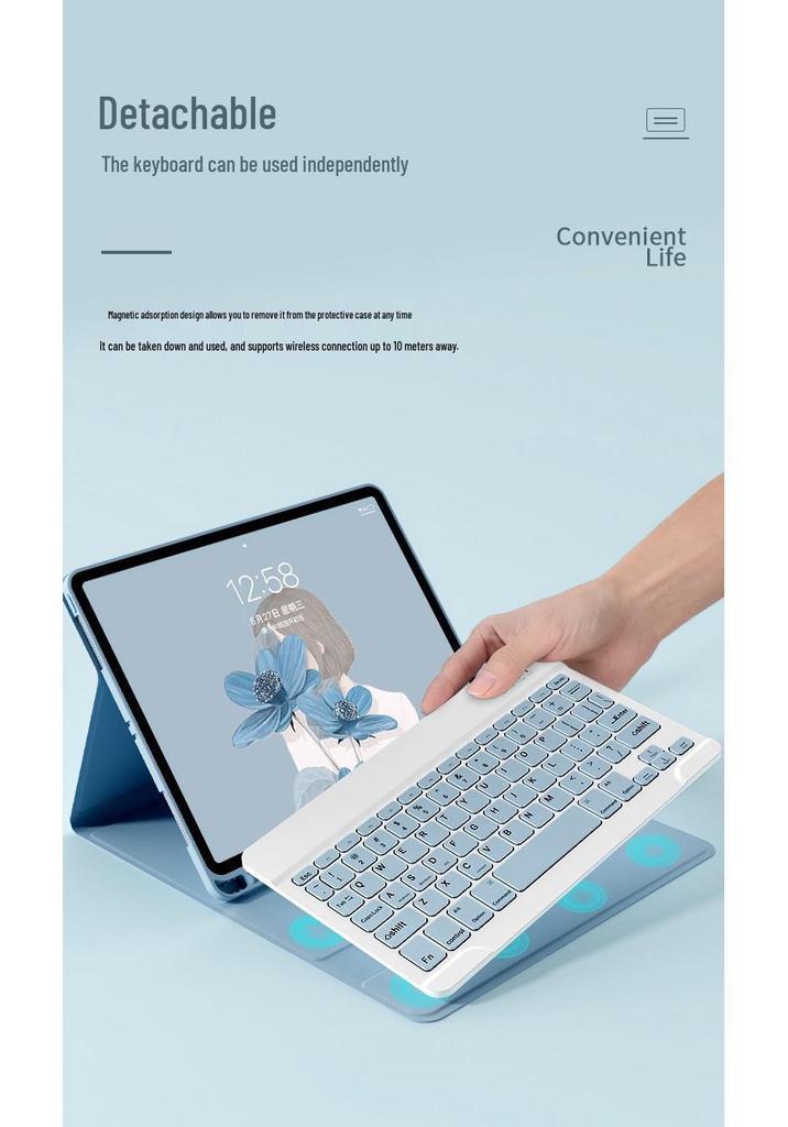 Кожаный чехол с Bluetooth-клавиатурой для Samsung Tab S10 FE+ 13,1 дюйма X620/X626B