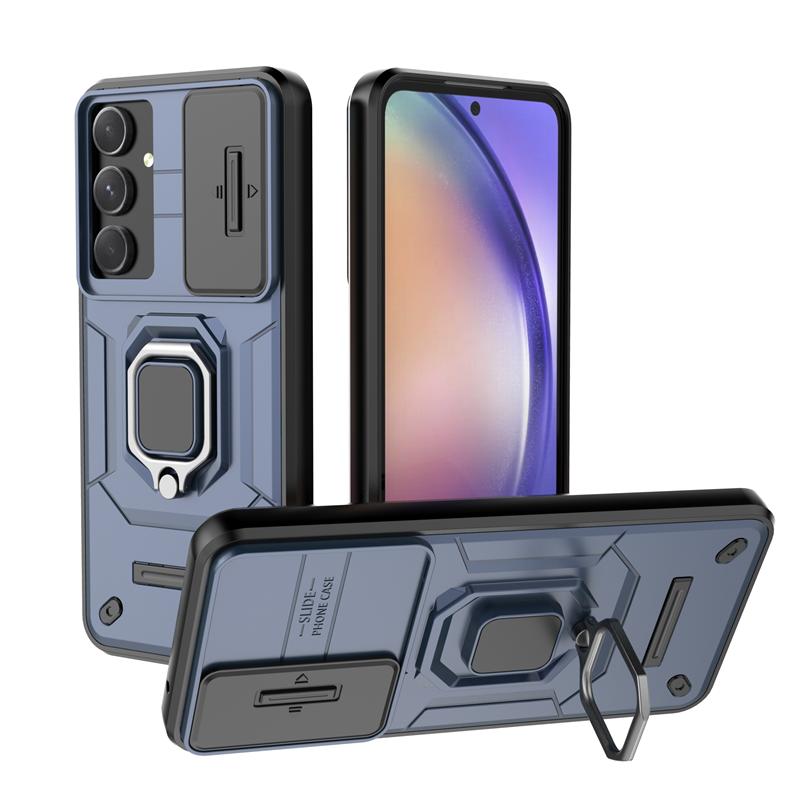 Для Samsung Galaxy A56 5G Чехол Противоударный Магнитный Держатель-Кольцо Бронированный Чехол Для Galaxy A56 A 56 Сдвижная Крышка для Защиты Камеры Объектива