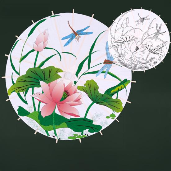 Сделай сам Раскраска Бумажный Зонт с Бамбуковой Ручкой Ручной Работы Китайский Зонт из Промасленной Бумаги Зонт из Белой Бумаги Японский Зонтик Украшение