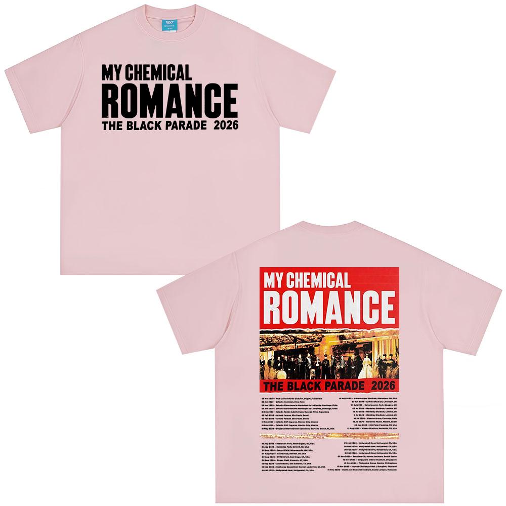 Rock Band My Chemical RoUnisexce Tshirt The Black Parade Tour Tshirts Unisex Women Clothing Fashion Vintage YK Top Streetwear
