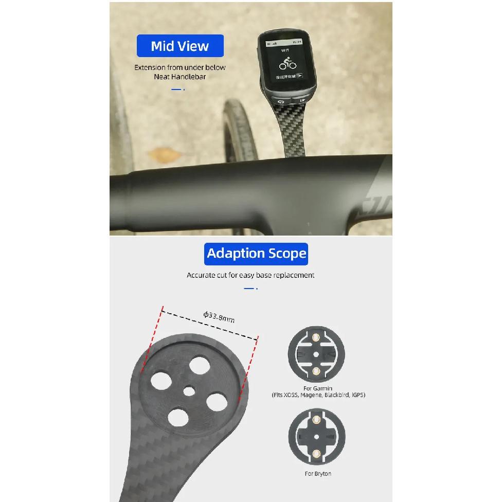 Bike Handlbar Computer Mount for Garmin Bryton Wahoo Gopro Bicycle Carbon Extended Bracket Cycling Speedometer Support Holder