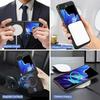 For Samsung Galaxy Z Flip5 5G Magnetic Case PC+PU Phone Back Cover with Detachable Card Holder