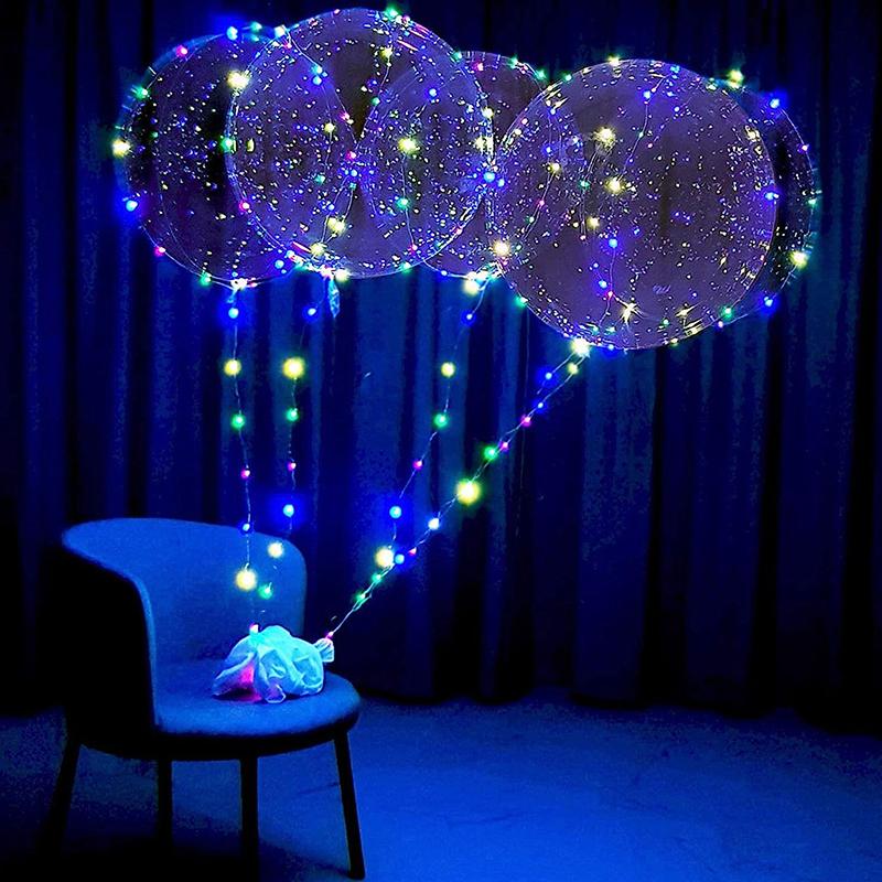 Светящиеся шары, светящиеся шары, светодиодные шары Bobo Fairy Lights, шары с 10-футовыми огнями, гирлянды, гелиевые светящиеся шары на день рождения