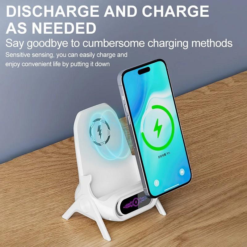 Портативное мини-кресло, беспроводное зарядное устройство, держатель для мобильного телефона, подставка для беспроводной зарядки 15 Вт