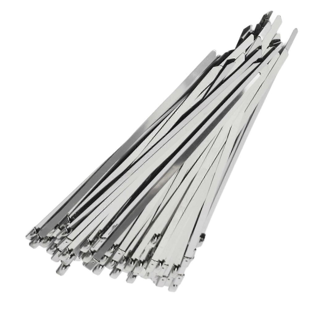 Stainless Steel Cable Tie Set - 200Pcs, 4.6mm Width - Self Locking for Wire Line & Hose