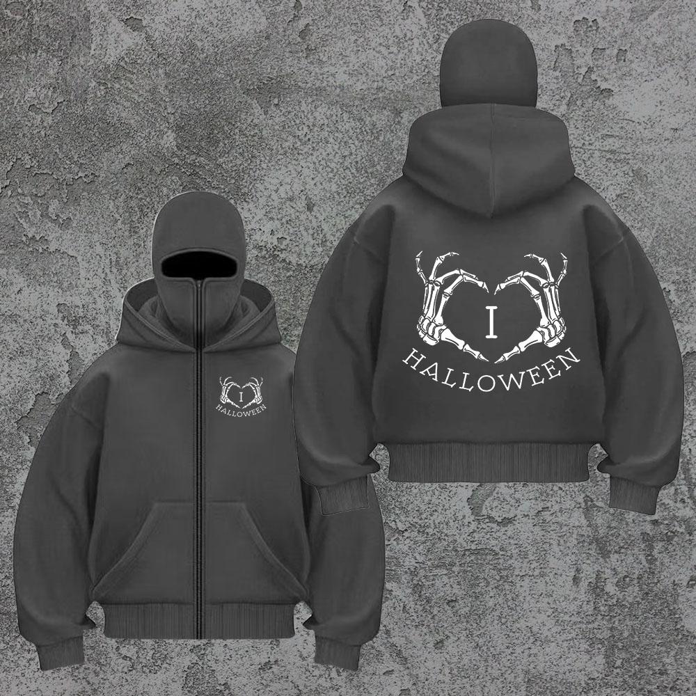 Мужское новое худи с принтом забавного узора любви, с двойным воротником и двойным капюшоном, модное, уличное, трендовое пальто