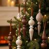Plastic Christmas Tree Icicle Hanging Baubles Antique Style Xmas Balls Hanging Pendants  New Year
