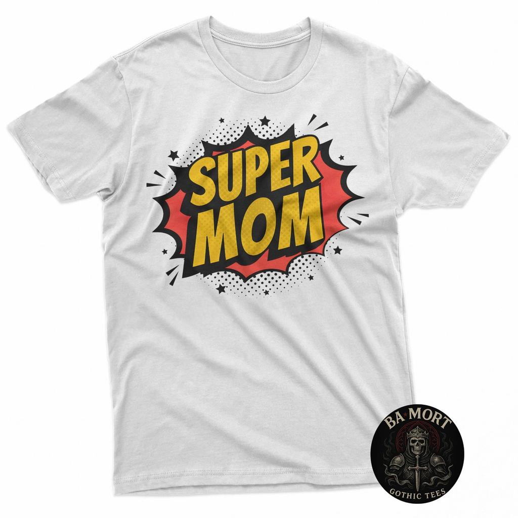 Super Mom Bold Text T-Shirt
