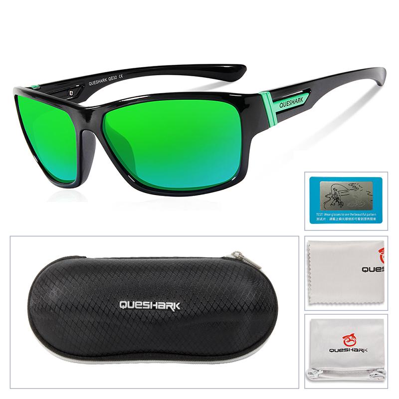 Queshark Square Polarized Cycling Glasses UV400 Sport Eyewear Camping Hiking Fishing Sunglasses