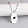 European and American fashion Stainless Steel necklace creative playing cards Ace of spades heart pendant Men's sweater chain jewelry