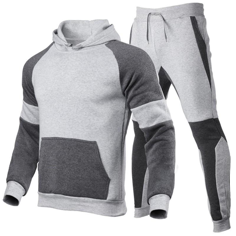 Mens Casual Hooded Sweatshirt Pants Set Winter Lightweight Sporty Matching Outfit