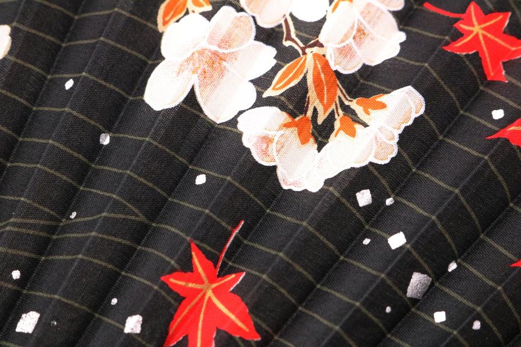 Асахио Складной веер Цветы сакуры и осенние листья 151003