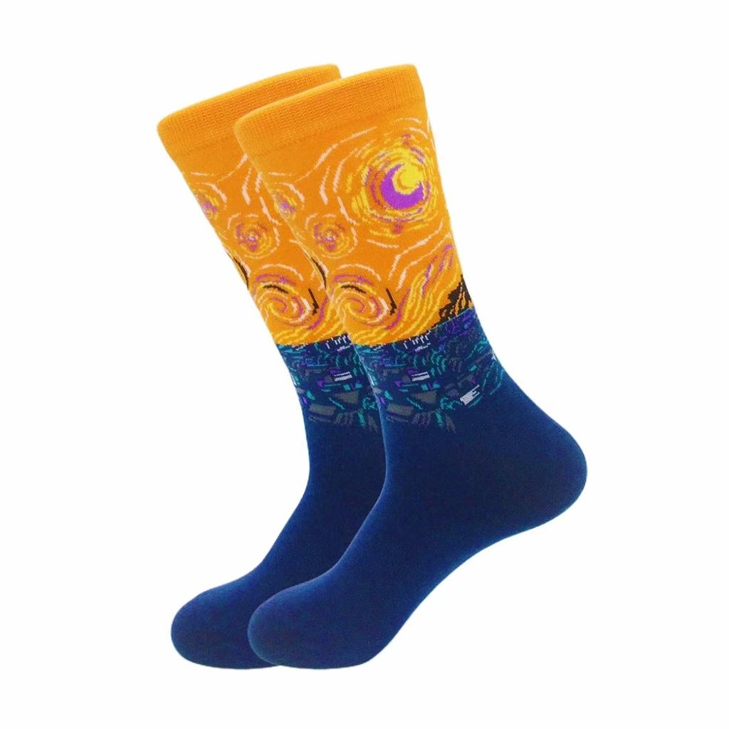 1 пара модных европейских и американских носков с персонализированной серией носков с масляной живописью в уличном стиле