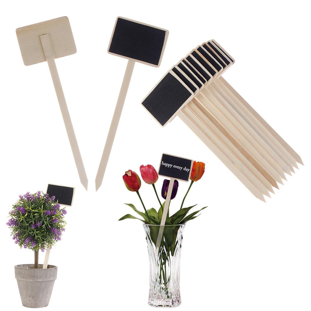 10PCS Mini Marker Greenhouse  Garden Tools Plants Tags Wooden Chalkboard Classification Marker