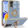 Case - E.F.CONNECTION - For Xiaomi Redmi Note 11 Pro/12 Pro - Shockproof Silicone - Cute Ring Holder - Blue