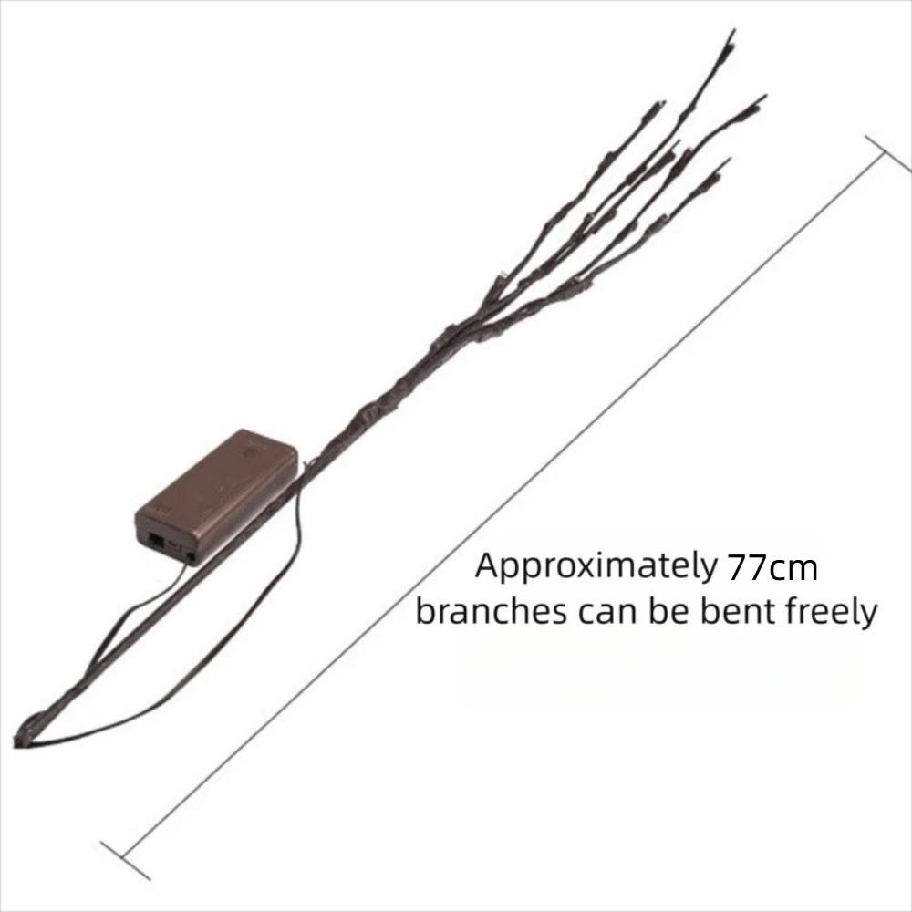 LED Simulated Tree Branch Light Battery Operated 20LEDs Fairy Lights Bendable Willow Branches for Christmas Home Bedroom Decor