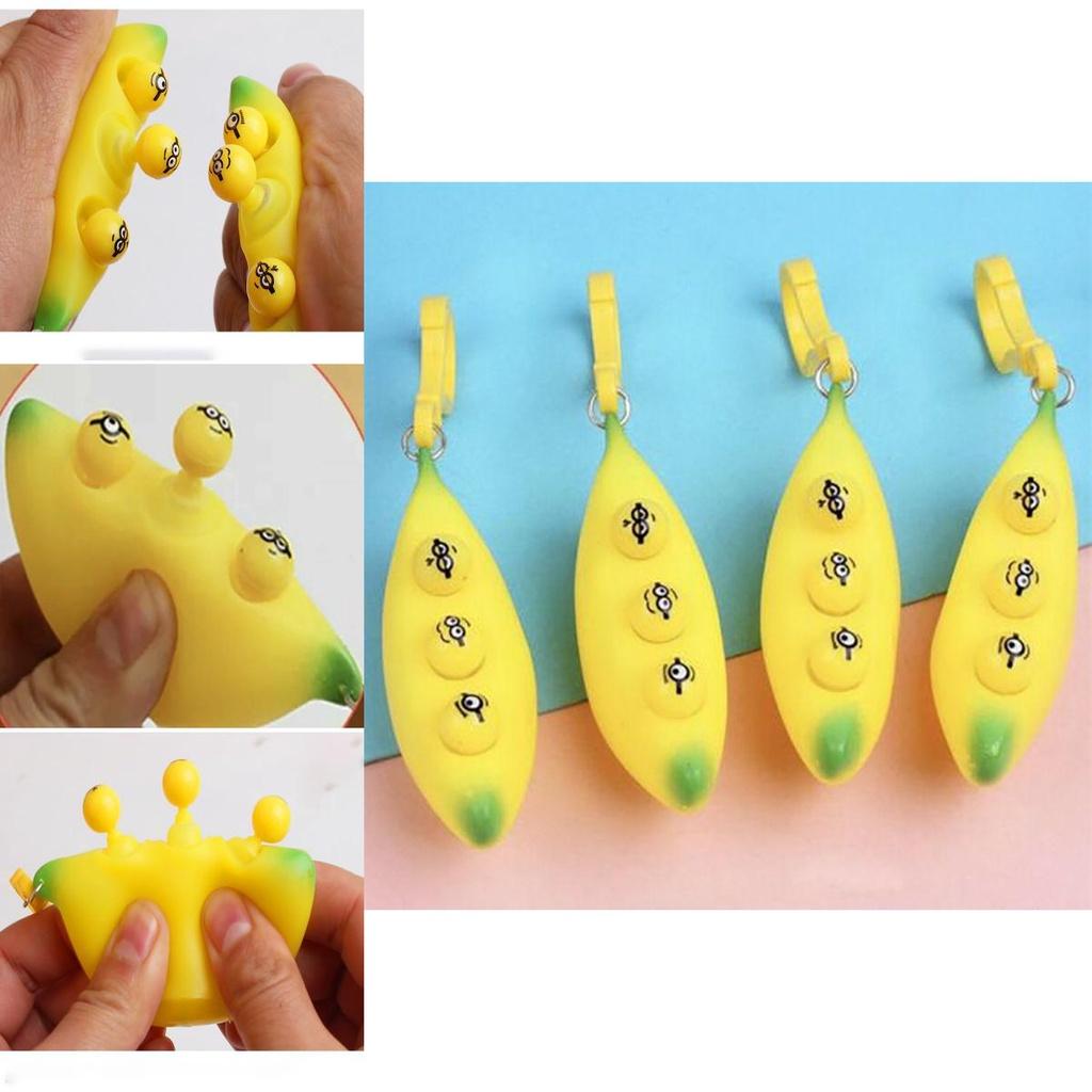 Vibrant Yellow Banana Popper Toy For Anti-anxiety And Adhd Fidget Relief