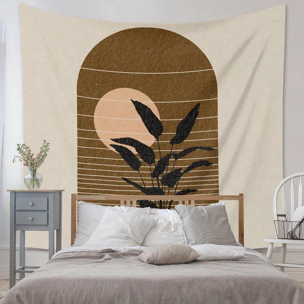 Бохо Фон Иллюстрация Фреска Декор Геометрический Гобелен Настенный Спальня Эстетическое Одеяло