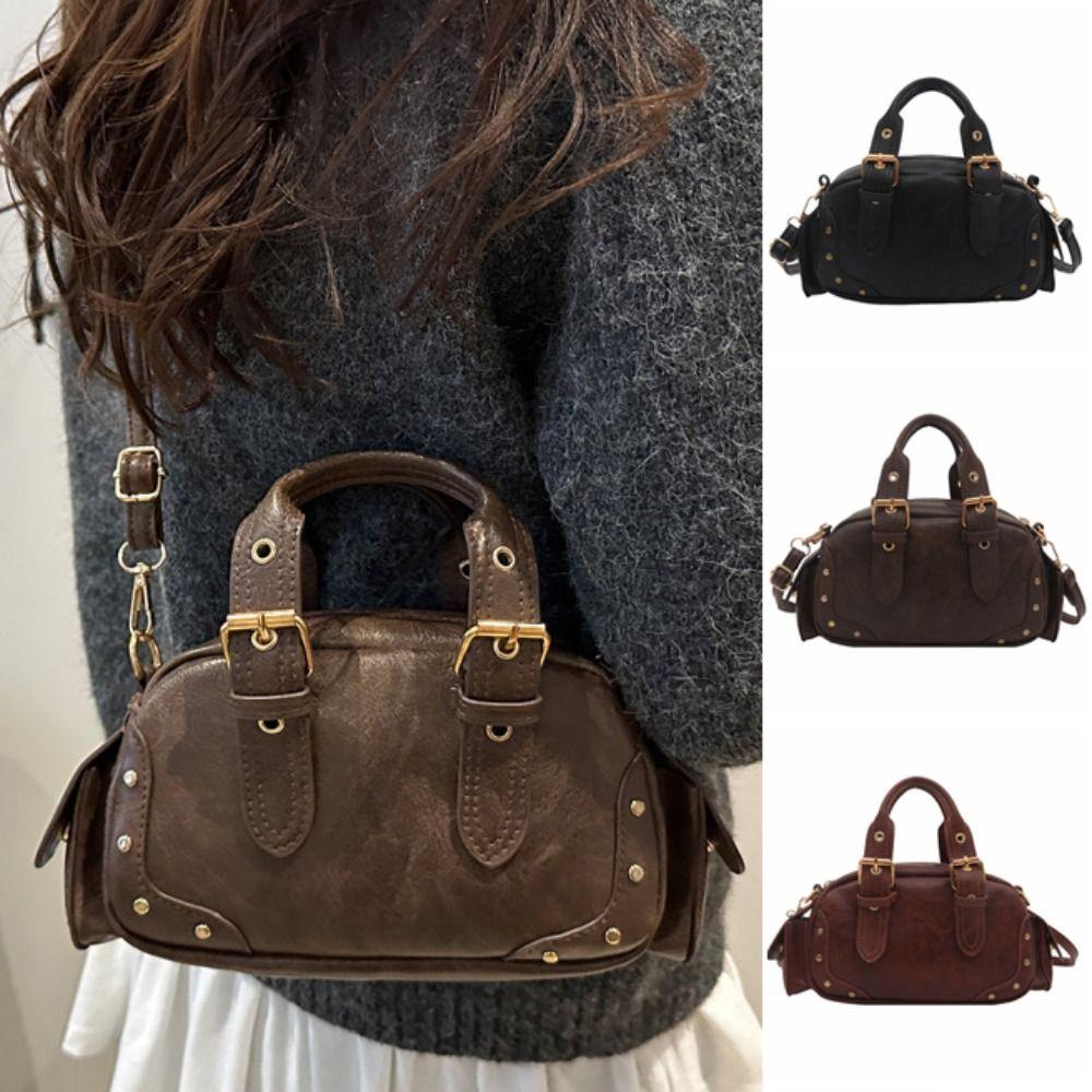 Pu Leather Vintage Underarm Bag Spicy Girl Locomotive Pack Punk Armpit Bag Girls