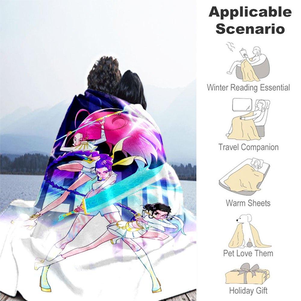"Dragon Hunters: Fantasy Sword Art Prints"Blanket Lightweight Flannel Throw Blanket for Sofa, Bed, Travel, Camping, Livingroom, Office, Couc