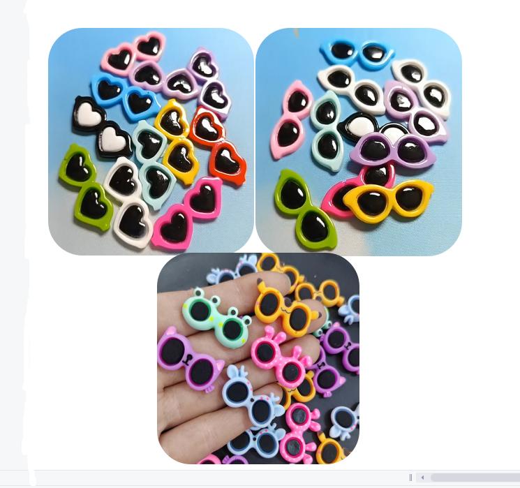 42mm Kawaii Resin Cabochon Heart Sunglasses Shape Flatback Button Patch Sticker Hair Jewelry DIY Material
