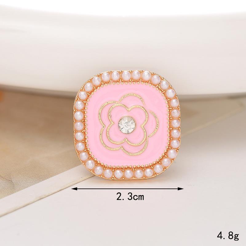Zinc Alloy Pearl Flower Clog Accessories - DIY Shoe Buckle Decoration
