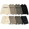 Mens Lightweight Hooded Cotton Terry Sweatshirt Shorts Set Casual Outfit