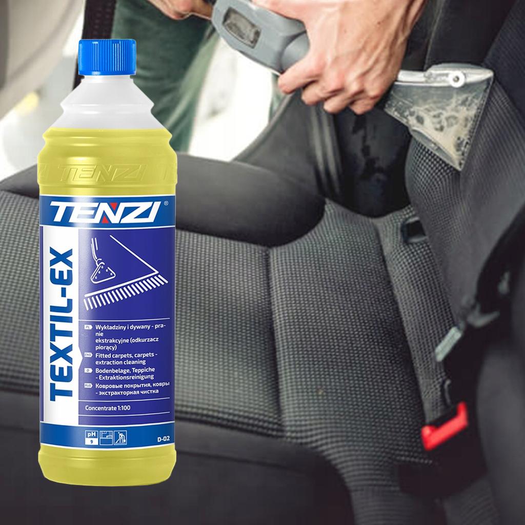 Tenzi Textil-Ex 1L Płyn + Szczotka Do Prania Czyszczenia Tapicerki Dywanów