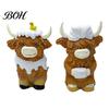 Decorative Figurine for Bathroom Highland Cow Resin Figurine, Cute Bath Cap Statue, Small Animal Shelf Sculpture Desk Vanity Bathroom, Unique