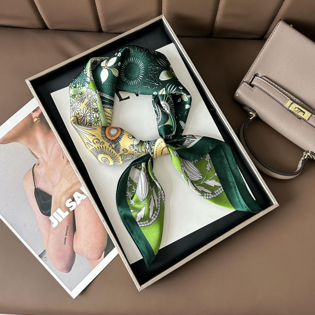 Шелковый шарф женский модный универсальный высокий смысл 70 квадратный шарф защита шеи шарф ретро шарф сумка