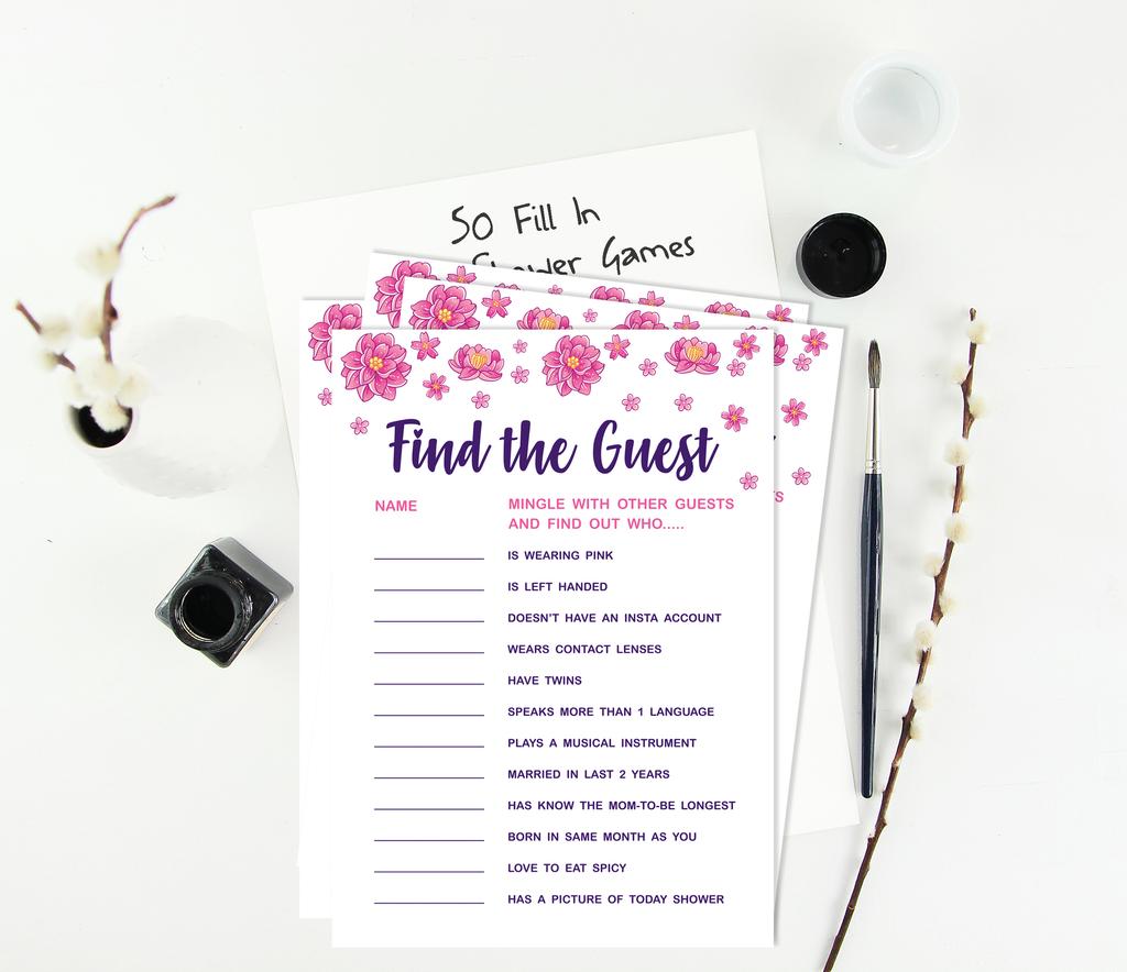 Inkdotpot Игровой набор для детского душа из 50 игр BabyA AlphabetA ABCA Игра Unicorn Floral Party