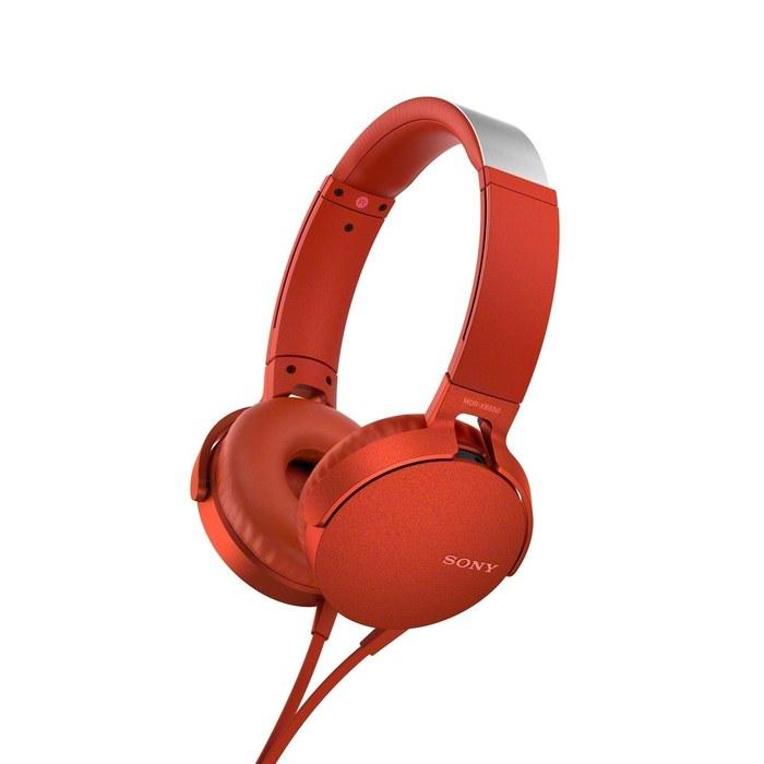 Sony Headphones Bass Boost Model MDR-XB550AP: Foldable, with Remote & Mic, Red MDR-XB550AP R