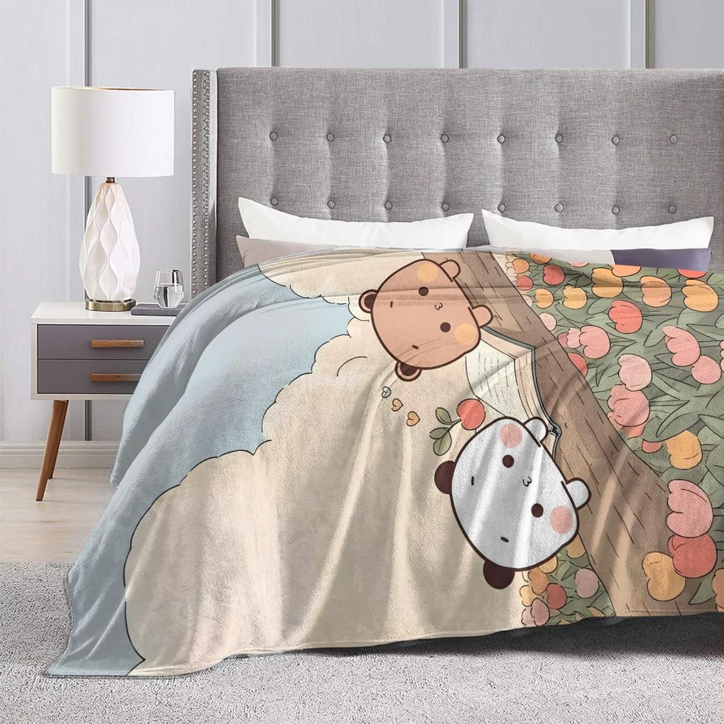 Bubu Dudu Flower Flannel Blankets Spring  Soft Warm Bedding Throws for Kids Couch Chair Novelty Bedspread Sofa Bed Cover