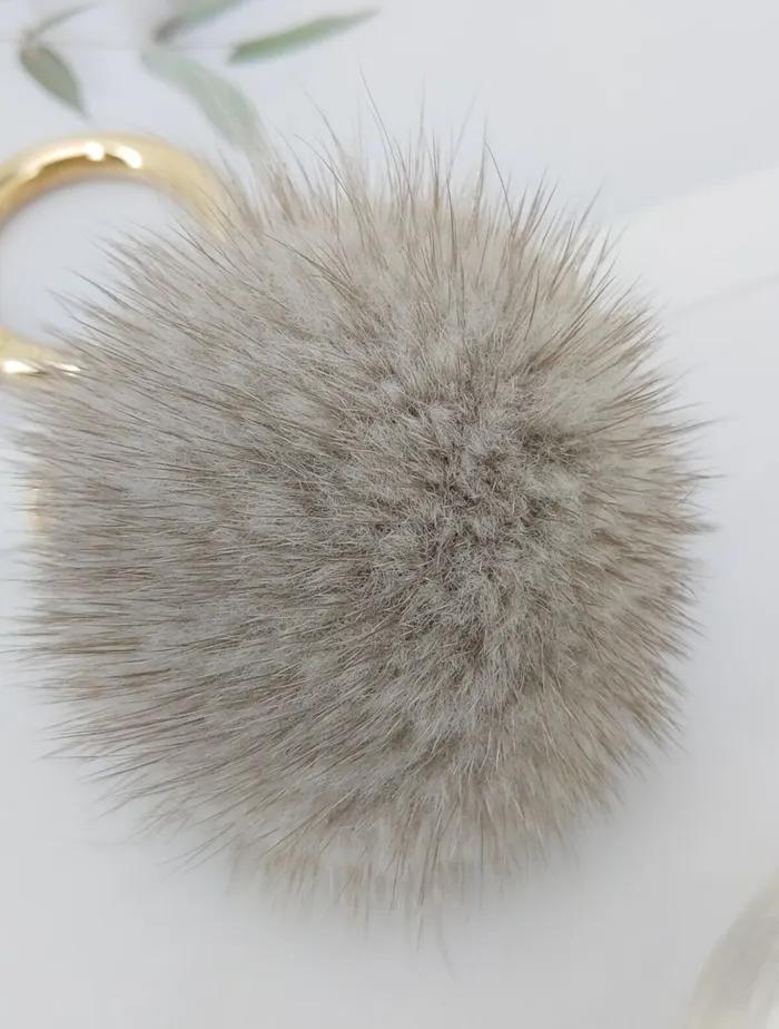 [Maia] Mink Fur Keyring & Charm - Gray