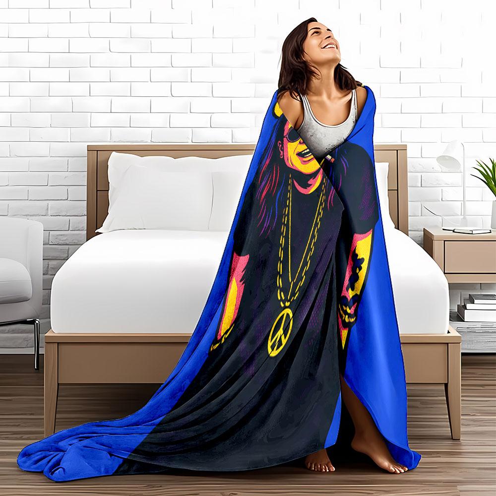 Retro Rock Legend Art Blanket for all seasons blanket lunch break throw gift