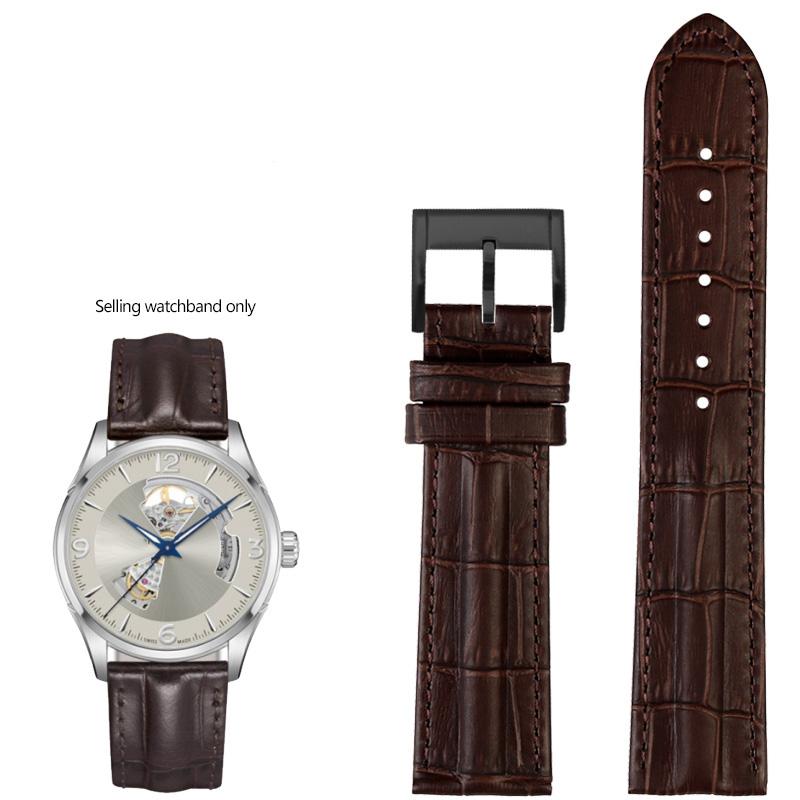 Ремешок для часов из натуральной кожи для Hamilton Khaki Field Jazz H70605731/H32705521 Мужской ремешок для часов из воловьей кожи Браслет 20 мм 22 мм