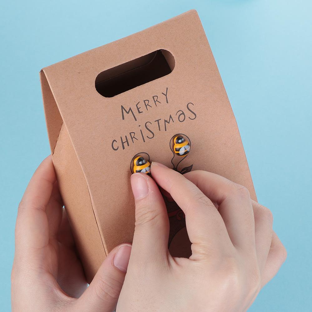 100pcs Wall Art Fridge Decals Baby Toys Self-adhesive Scrapbooking Wooden Bee Sponge Sticker