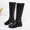 Новые осенне-зимние женские длинные сапоги, большие размеры 35-41, сшитые сбоку, с молнией, модные сапоги до колена, женские современные сапоги