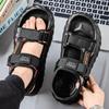 Fashion Summer Adolescent Flat Bottomed Soft Comfortable Quality Fashionable Leisure Sandals Men's Ventilation Non-slip Outdoor Sandals