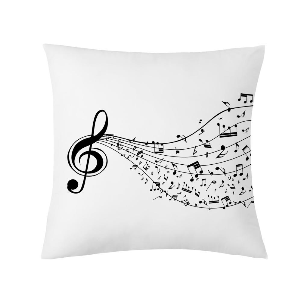 Retro Music Notes Doublesided Printed pillow cover Short plush Suitable living rooms bedrooms sofas throw cushion cover