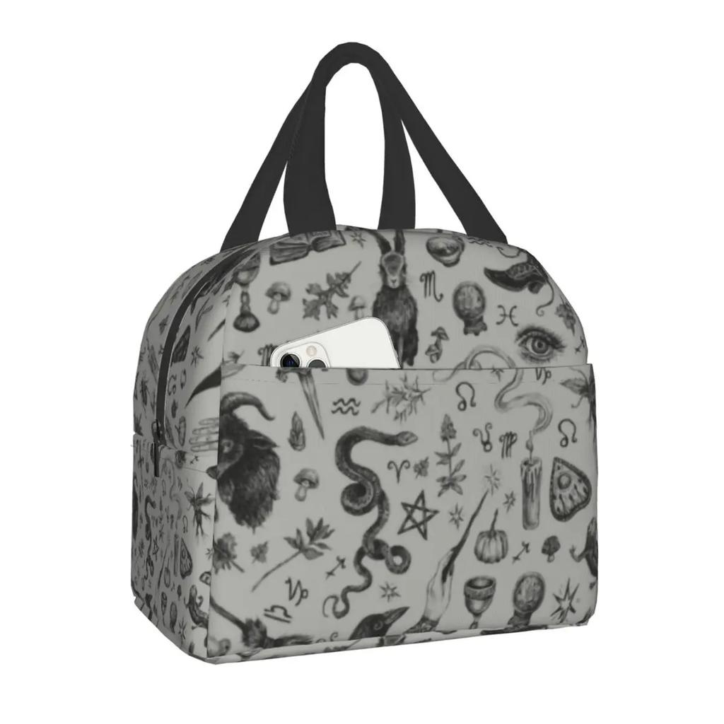 Индивидуальная Ведьминская Вещь Текстурированная Фиолетовая Сумка для Обед Женская Теплая Сумка-Холодильник Изолированные Ланч-Боксы для Детей в Школу
