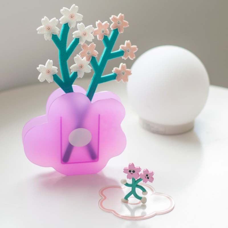 Modern Stone Cloud Shaped Transparent Acrylic Flower Vase Contemporary Decor for Home Office and Wedding